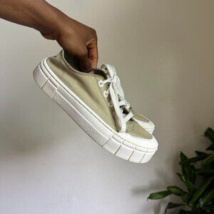 Casual chunky sole‎ green women’s sneakers